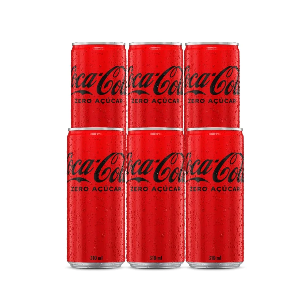 ✨Pack de Coca Cola Sem Açúcar Lata 310ml 6 unidades✨️