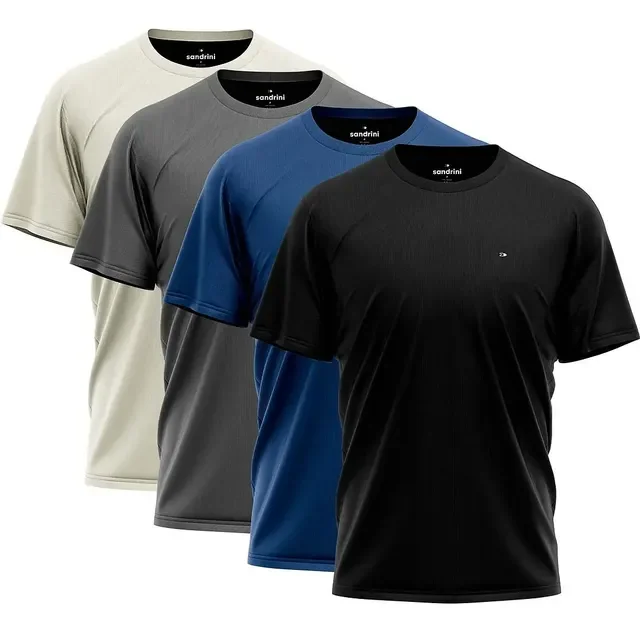 Kit 4 Camiseta Dry-fit Sandrini Masculina Academia Caminhada (P ao GG)
