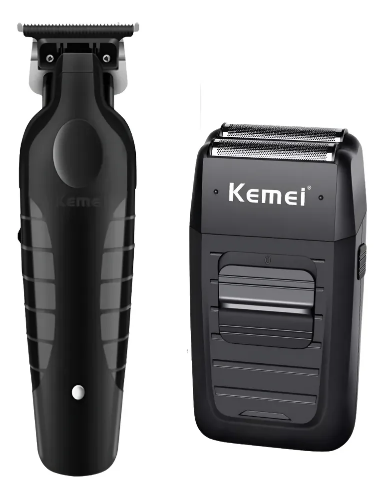 Kit Kemei Máquina de Corte KM-2299 e Acabamento KM-1102 Bivolt