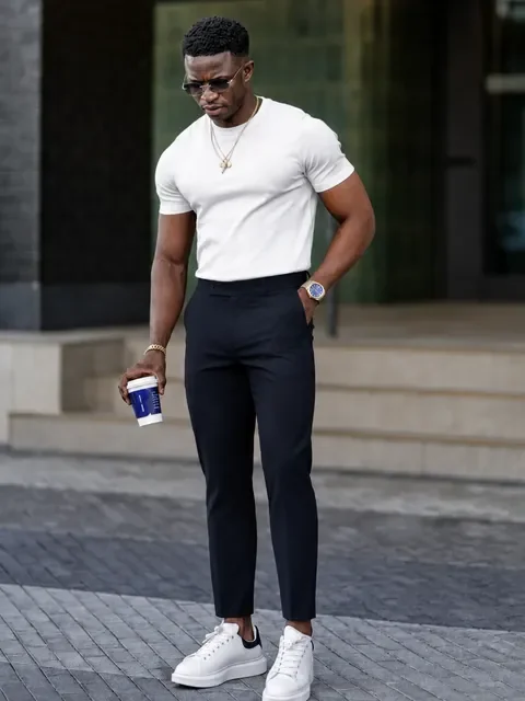 Calça Alfaiataria Masculina Slim Fit com Elastano