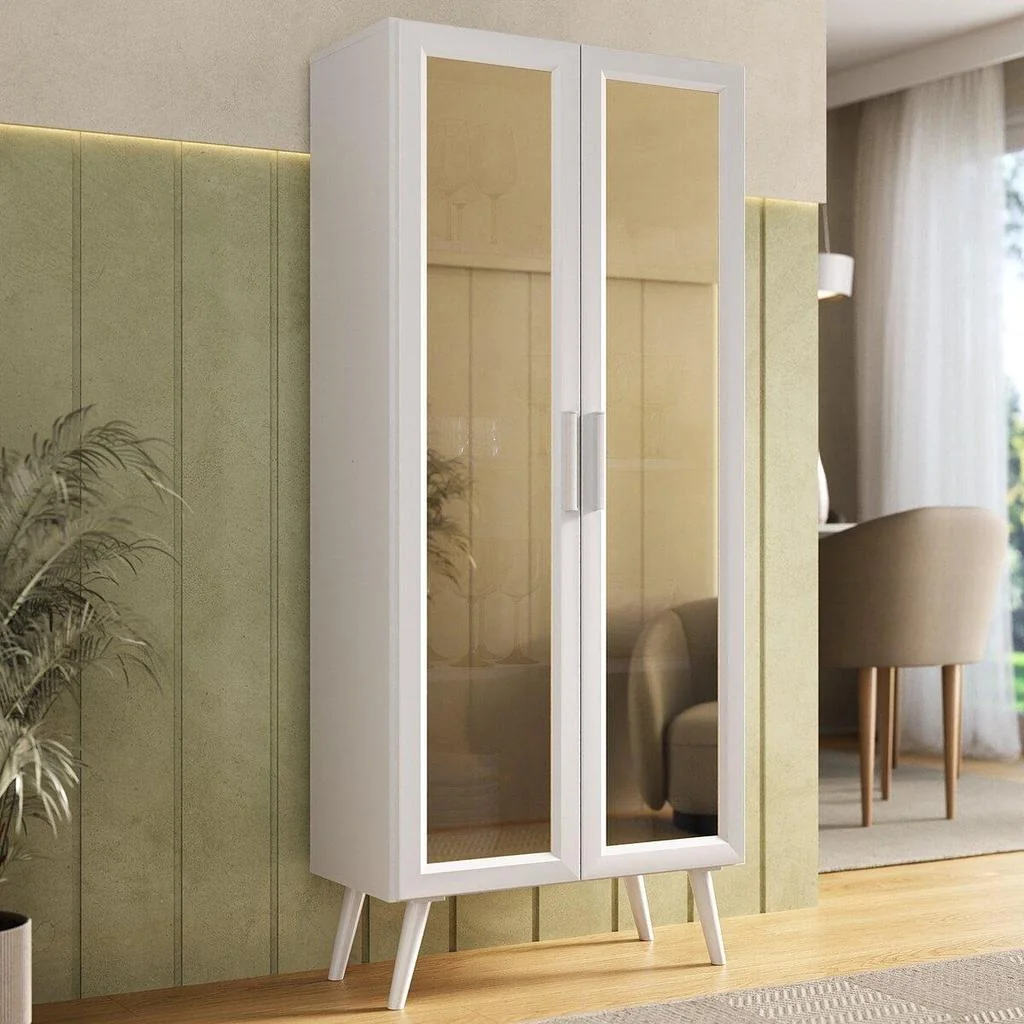 ✨Cristaleira com 2 Portas de Vidro Retrô