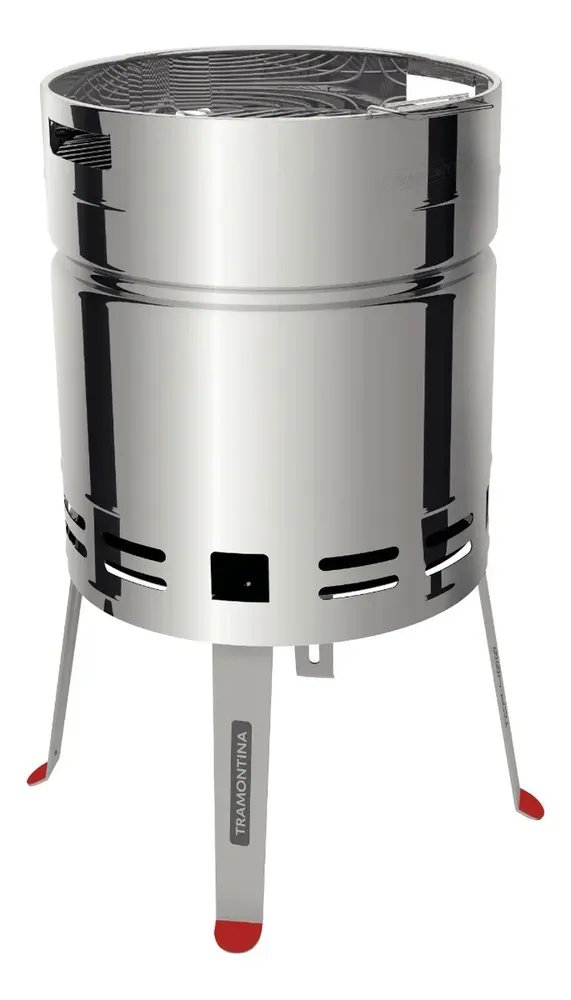 ✨Churrasqueira a Carvão Tramontina TCP 400 em Aço Inox com Bandeja para Carvão em Aço Esmaltado✨️