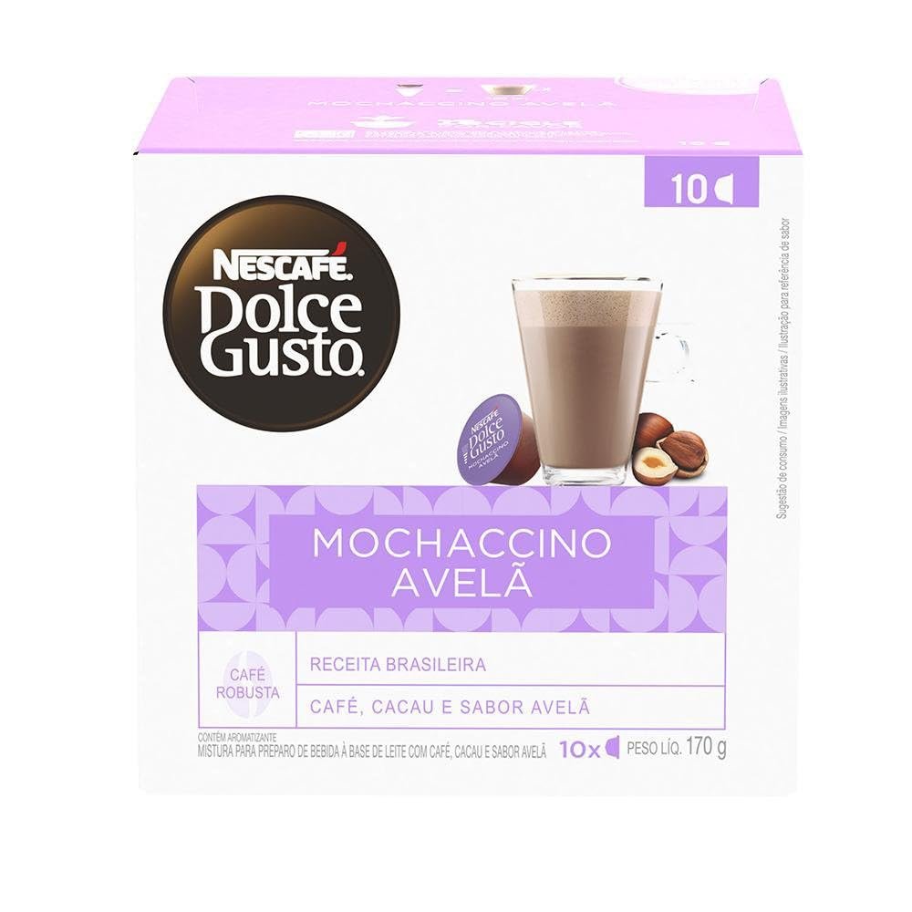 ✨Café em Cápsula Nescafé Dolce Gusto MOCHACCINO AVELÃ 10 Cápsulas✨️
