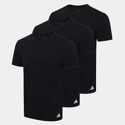 Kit Camiseta Adidas Básicas 3 Peças Masculino