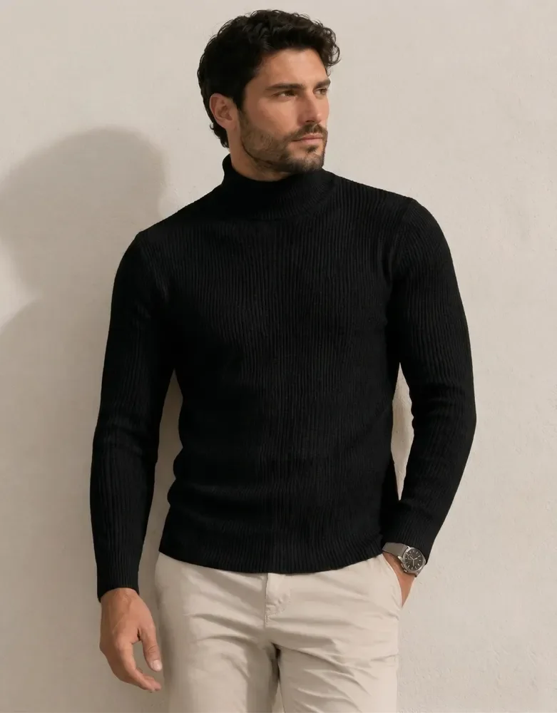 Blusa De Frio Masculina Cacharrel Gola Alta Rolê Felpada Preto Xg