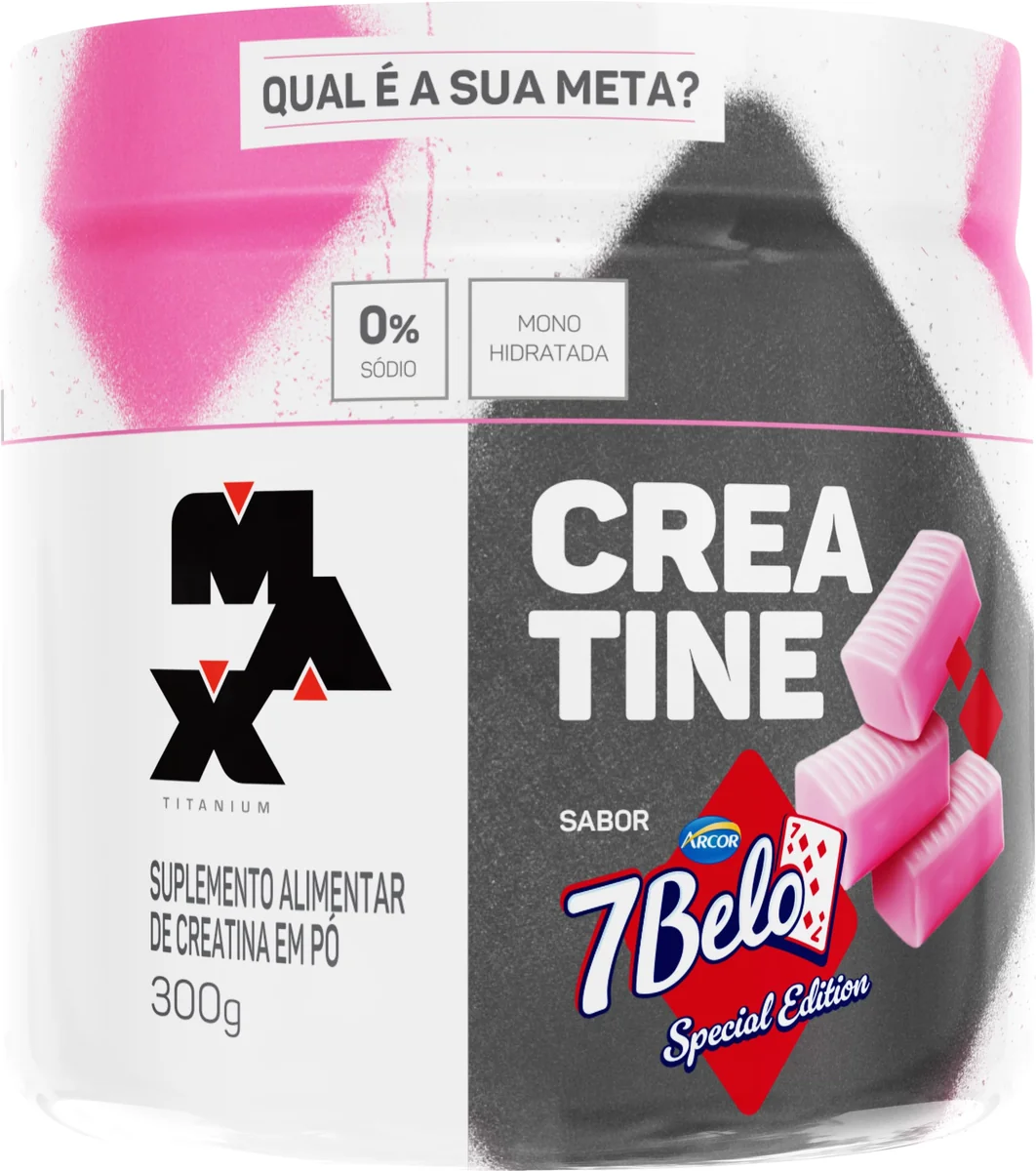 Max Titanium Creatine pote 300g- Sabor 7Belo