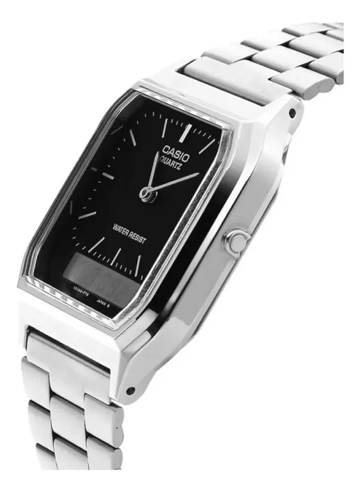 Relógio Casio Unissex Vintage Prata Aq-230a-1dmq Prateado