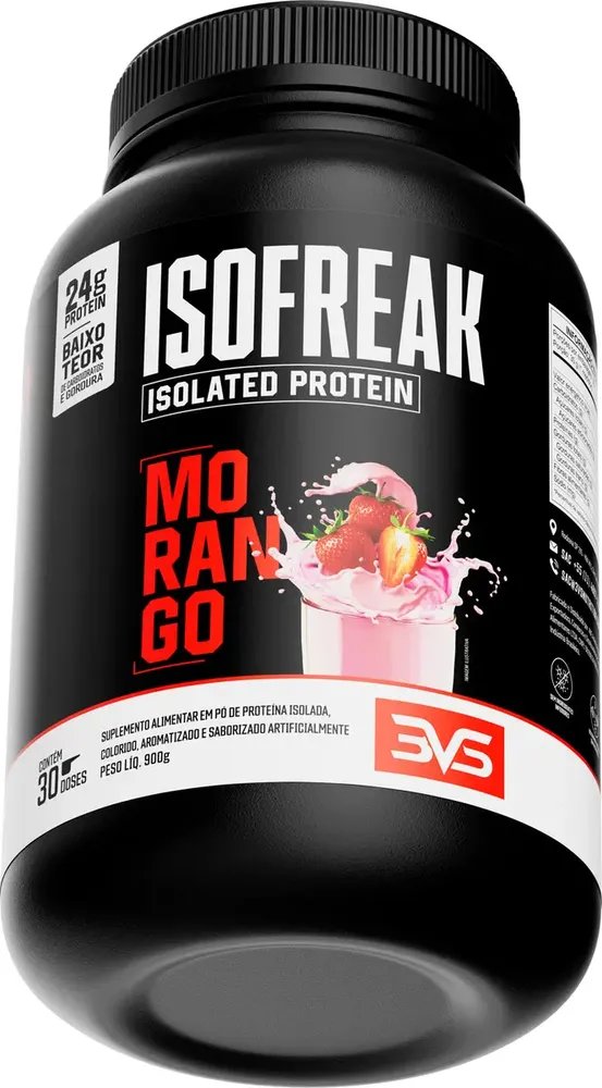 Isofreak Protein 900g Sabor Morango Formula Exclusiva Com Alta Concentracao Proteica 3vs Nutrition
