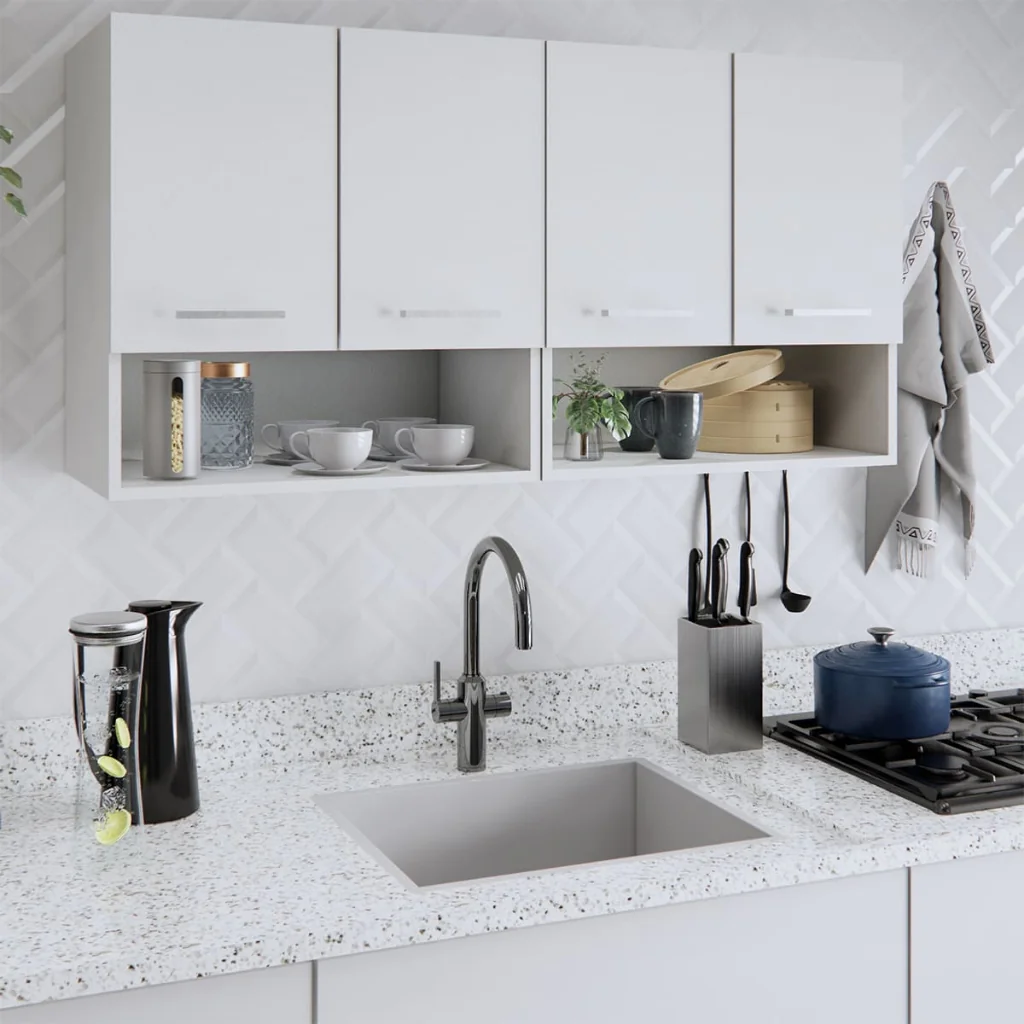 Armário Aéreo Cozinha 3 ou 4 Portas Multiuso Modular com Nicho