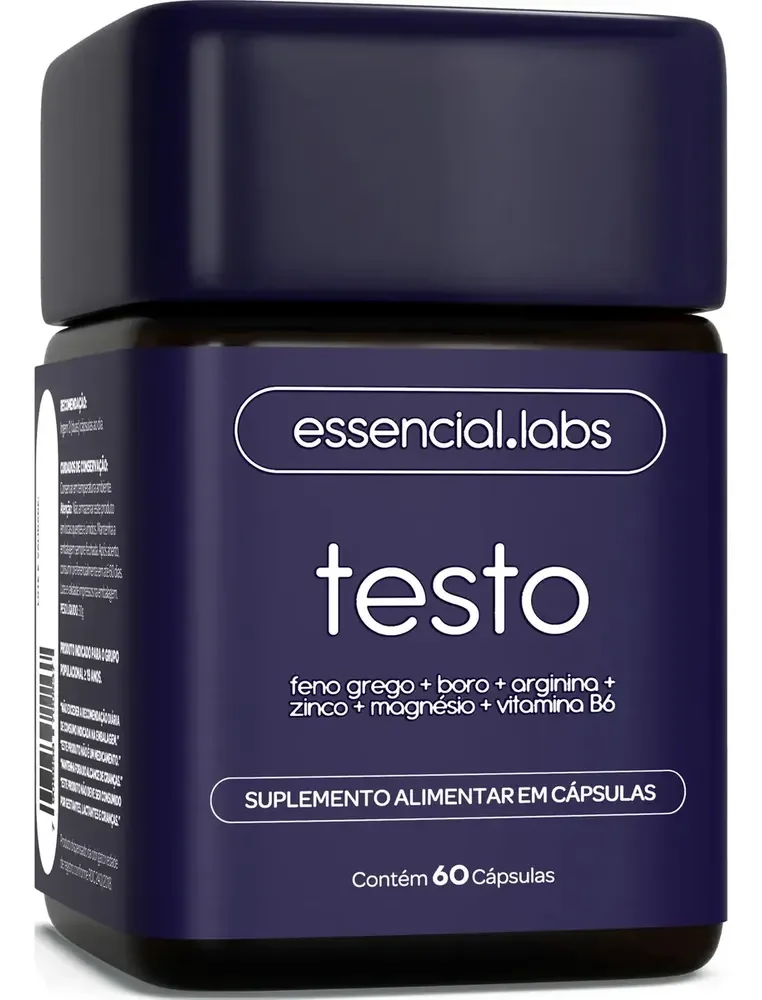 TESTO ESSENCIAL - Fórmula Exclusiva com Feno Grego + Boro + Arginina + ZMA + Vitamina… 60 cápsulas