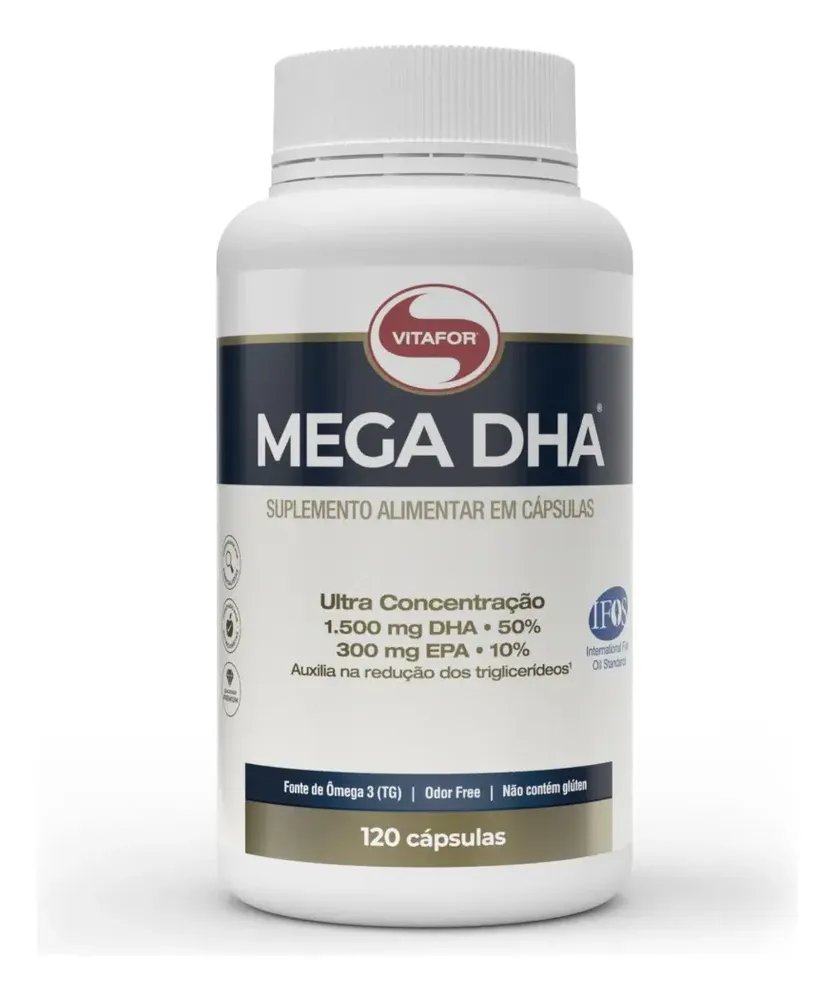 MENOR PREÇO 🆘 Mega Dha 120 Cápsulas Ômega 3 Vitafor Sem Sabor