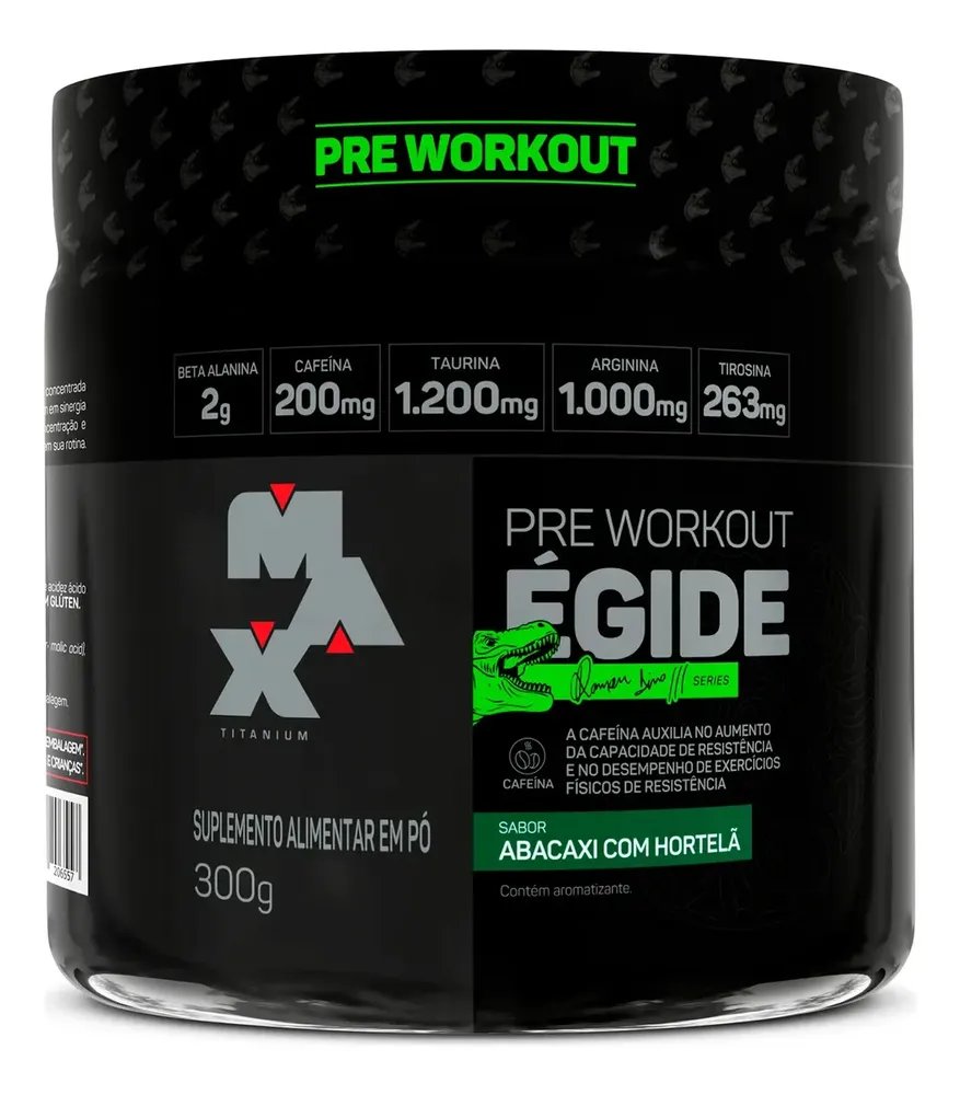 Pre Treino Egide 300g Abacaxi Com Hortela Max Titanium
