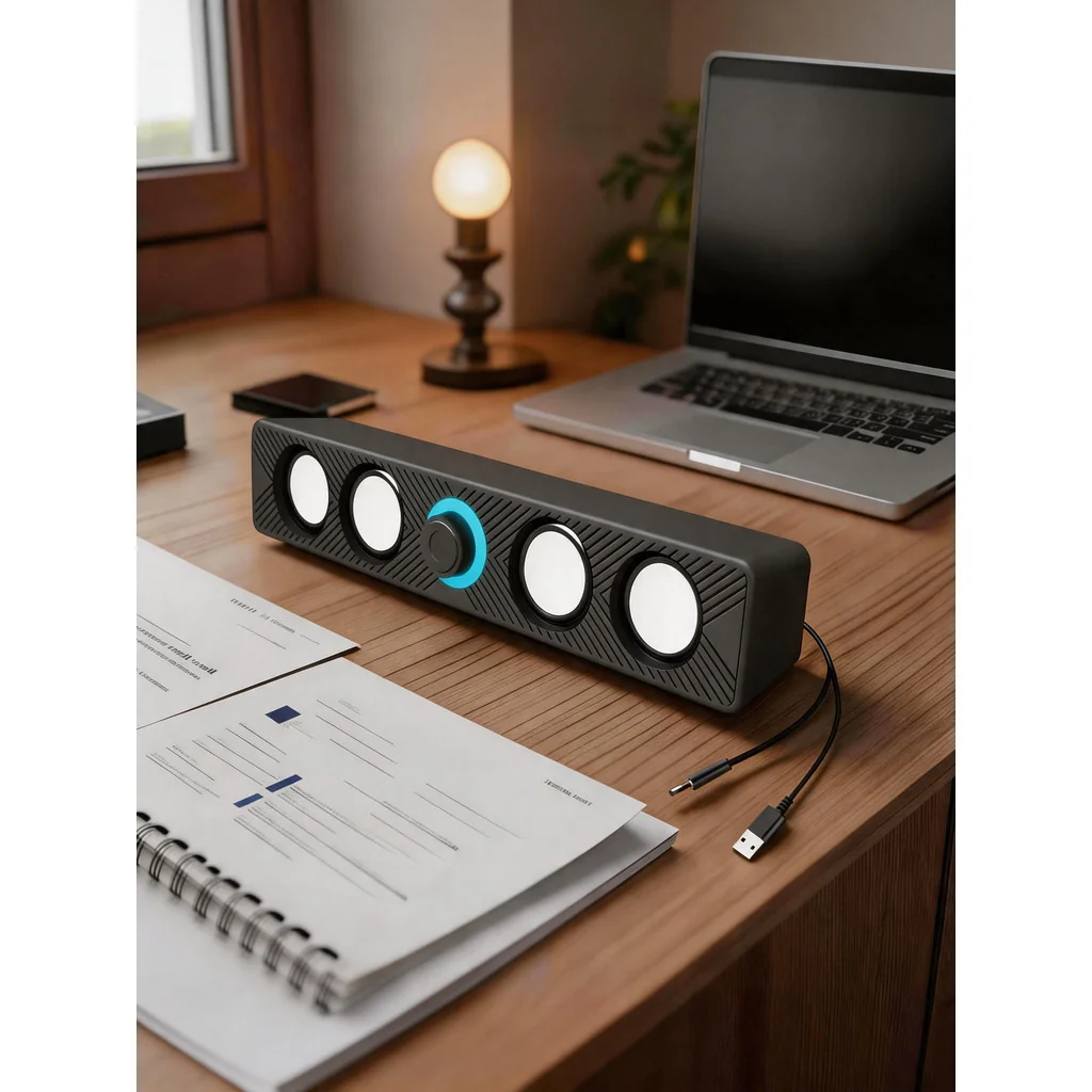 Caixa De Som Soundbar Led Para Computador Pc Usb P2