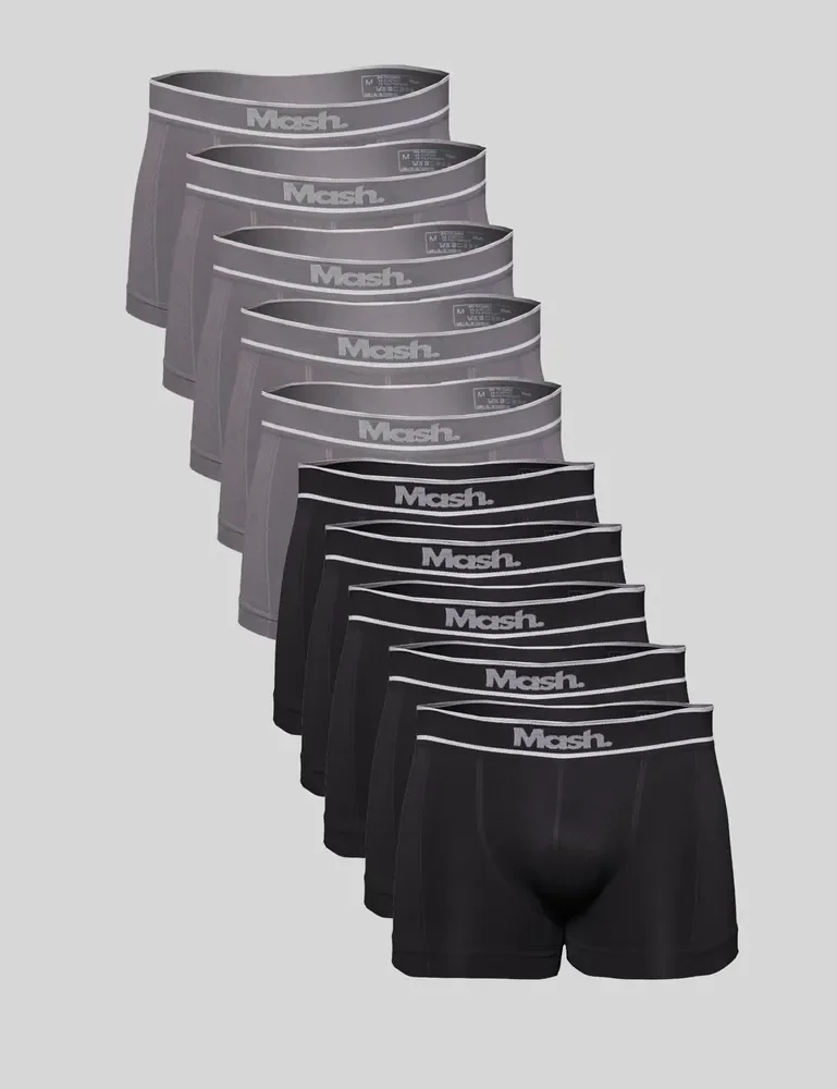 Kit 10 Boxer Mash Masculino Microfibra Sin Costura 711.18