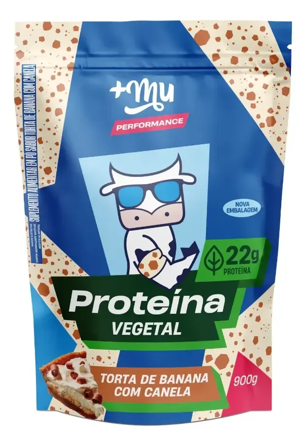 ✨Suplemento Proteína Vegana +Mu Performance Sabor Torta de Banana com Canela Refil 900g✨️