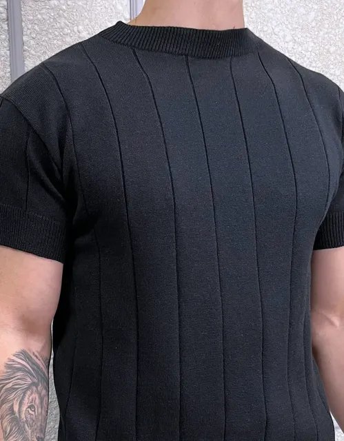 Camiseta Masculina Tricô Modal Premium Canelada Macia Social (P ao G1)