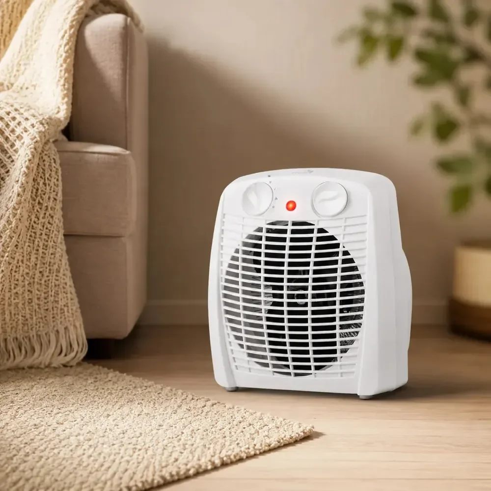 Aquecedor Elétrico 2 Em 1 Kian Branco 1800w Aq100 2 Níveis De Aquecimento + Ventilação 220v