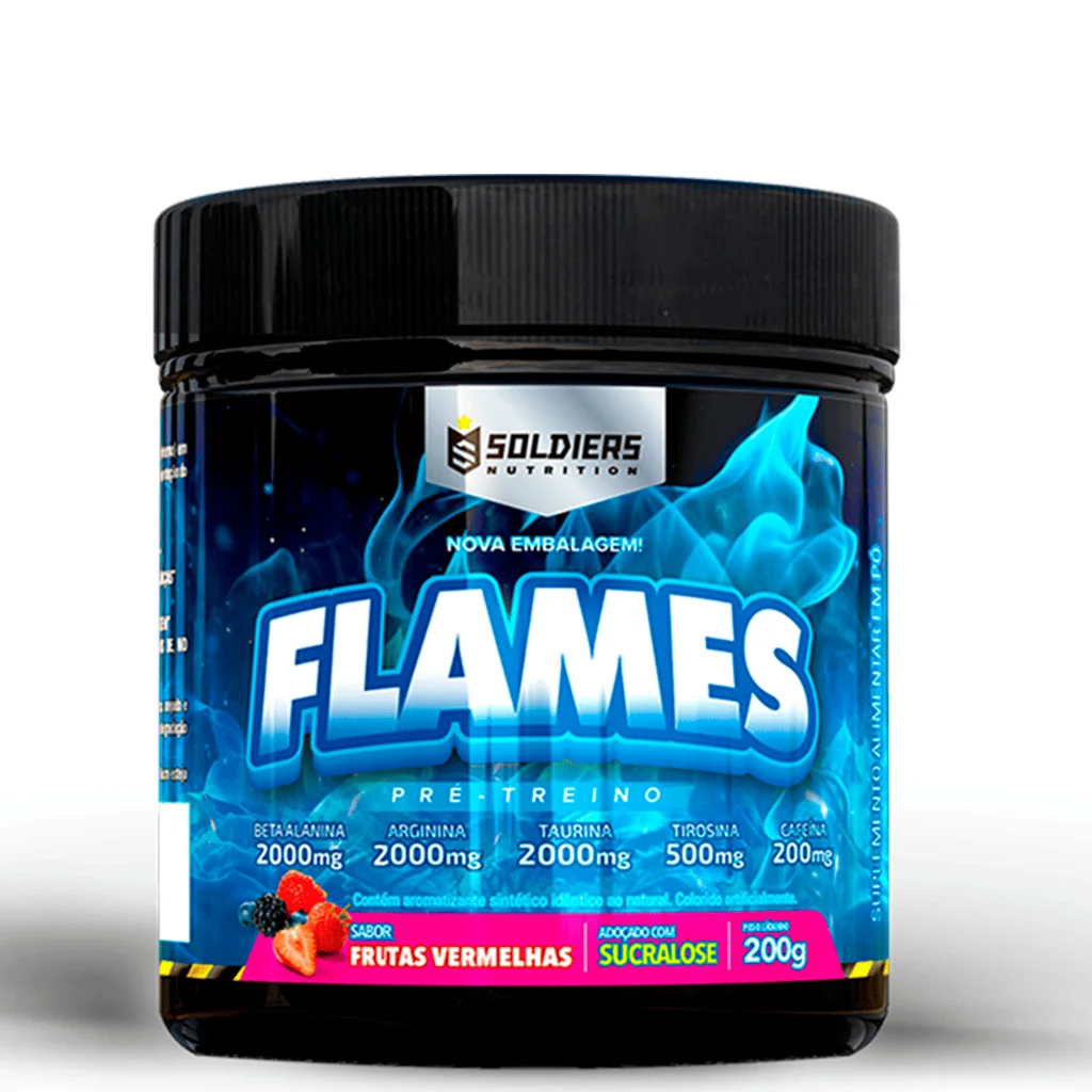 🛍️ Pré-Treino Flames 200g 100% Importado Soldiers Nutrition Pré Treino Pre Workout Termogênico Energia