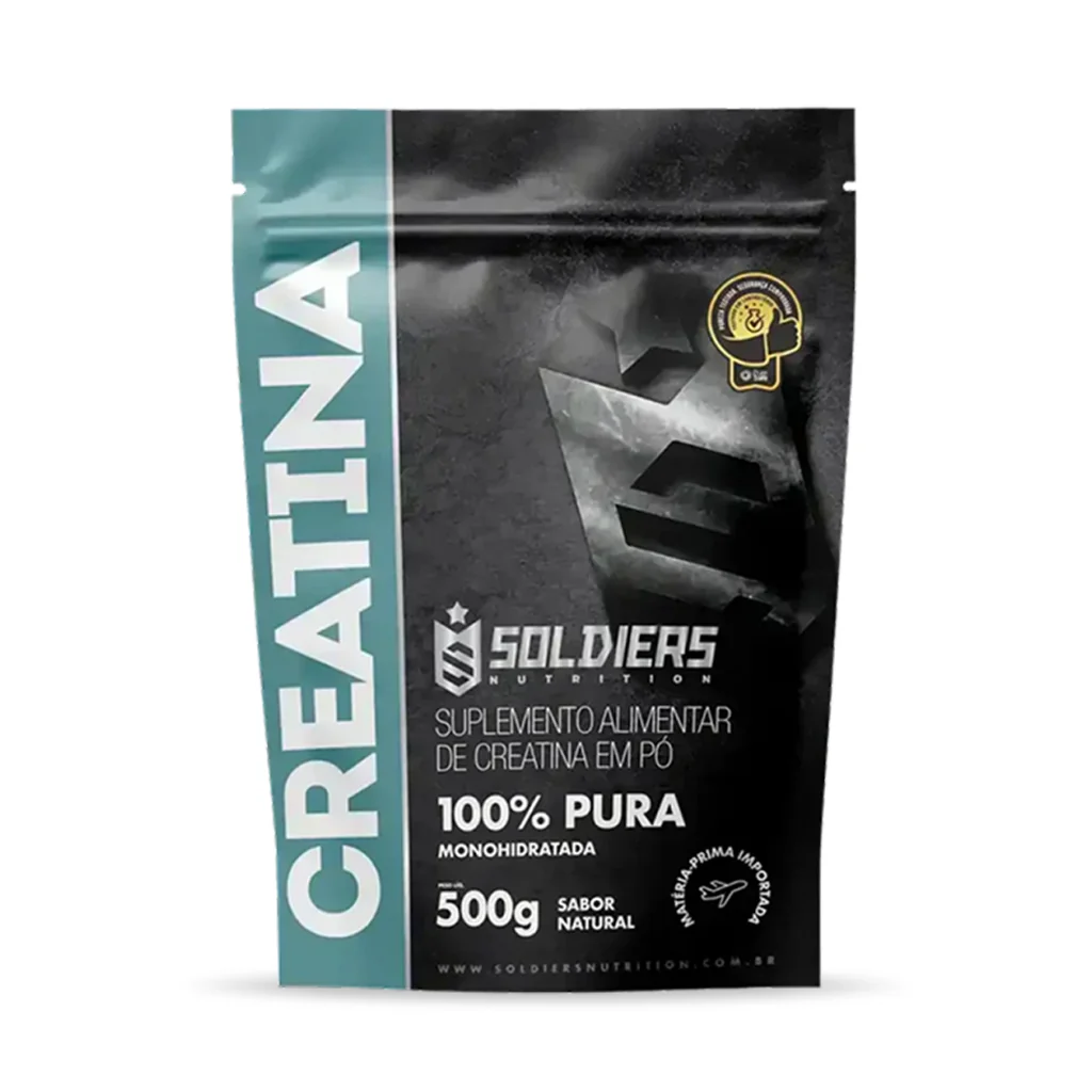 🛍️ Creatina Monohidratada 500g 100% Pura Importada Soldiers Nutrition Suplemento Performance Muscular