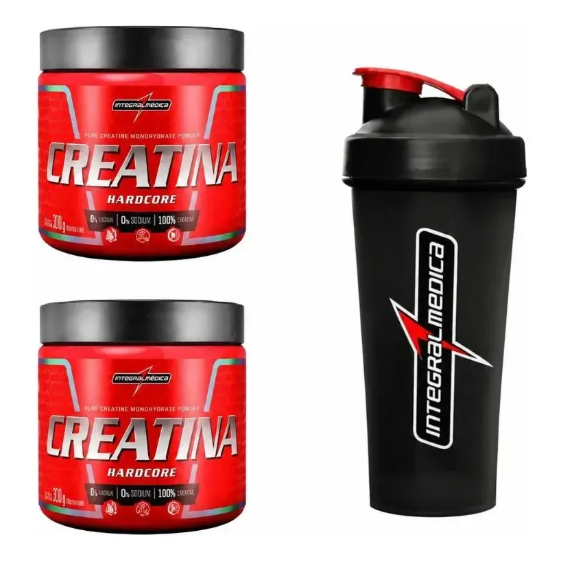 Kit 2 Creatina Integralmedica 300g + Coqueteleira 600ml