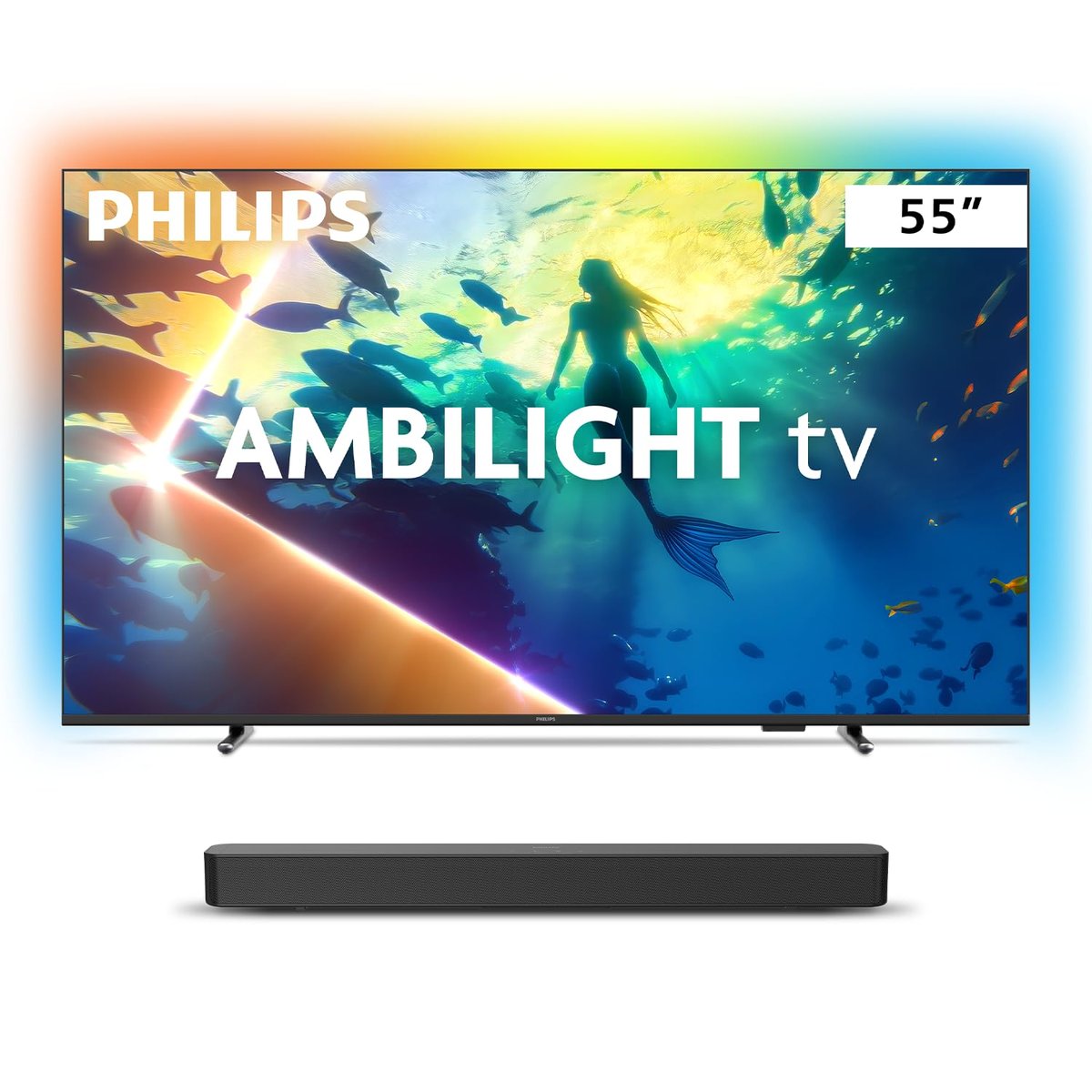 Philips Smart TV Ambilight 55" 4K, 55PUG8100/78 + Soundbar TAB4000