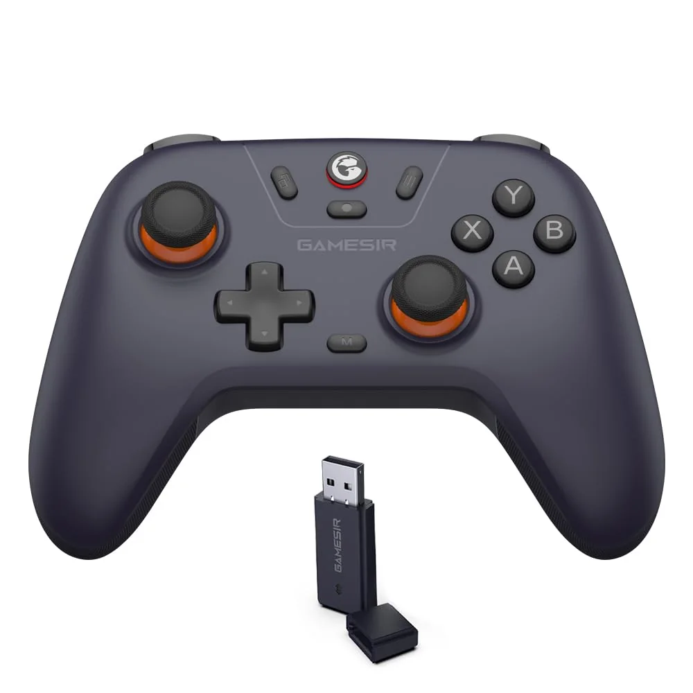 GameSir Nova Lite Controle Bluetooth e Sem Fio 2.4G para PC Windows, Celular Android iPhone, Nintendo Switch e Steam Deck, Gamepad com Hall Effect Anti-Drift, Turbo, Vibração, Dongle USB（roxo escuro)