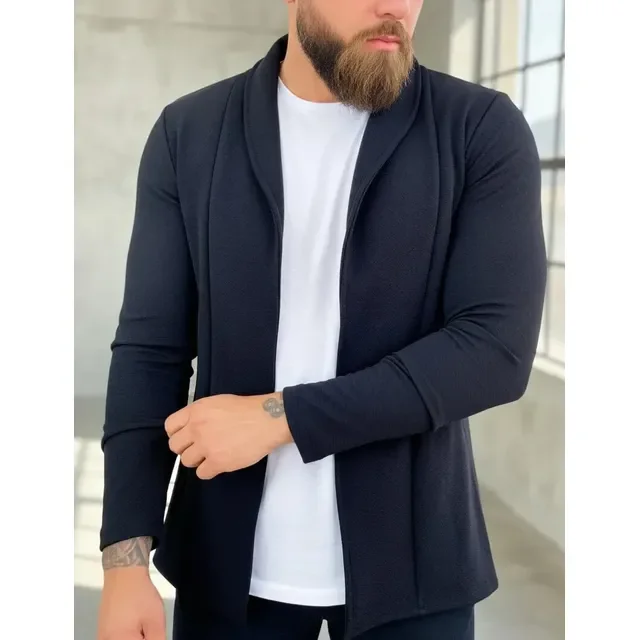⚫️ Blazer Cardigan Comprido Longo Masculino Casaco Manga Longa