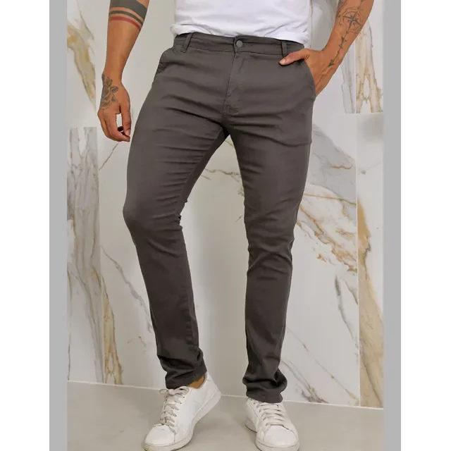 Calça Sarja Alfaiataria Bolso Faca