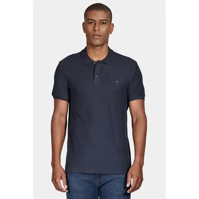 Polo Aramis Cotton Piquet Basic Marinho