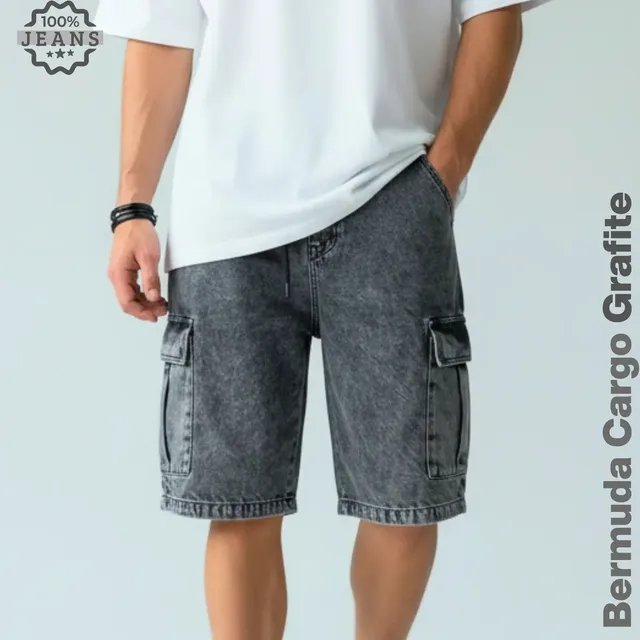 Bermuda Jeans Cargo Baggy Streetwear