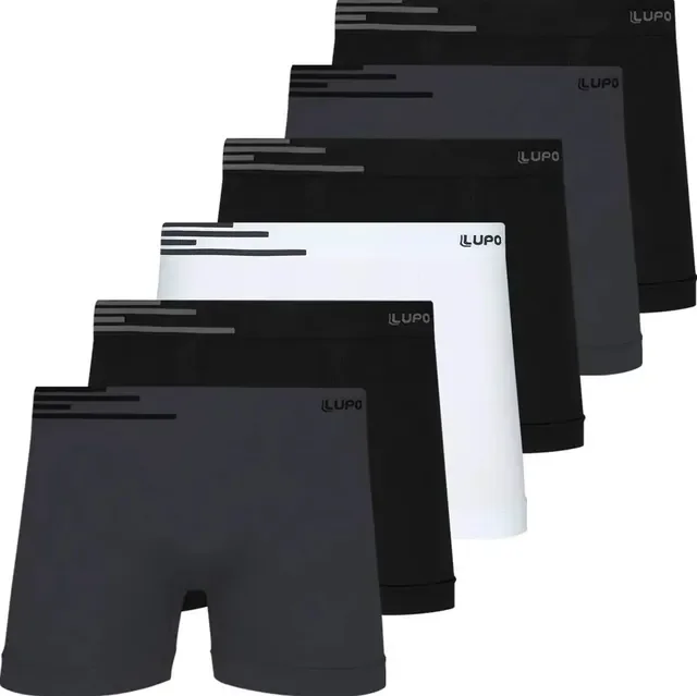Kit 6 Cuecas Lupo Boxer Box Sem Costura Basic Microfibra