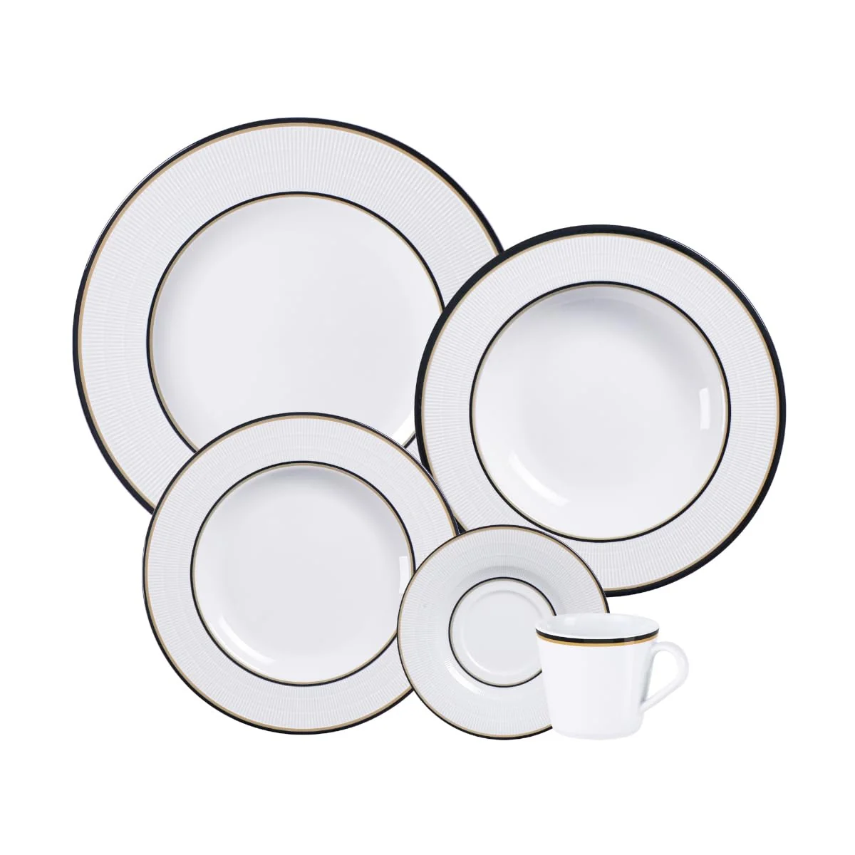 Aparelho de Jantar Tramontina Sienna em Porcelana Decorada 30 Peças