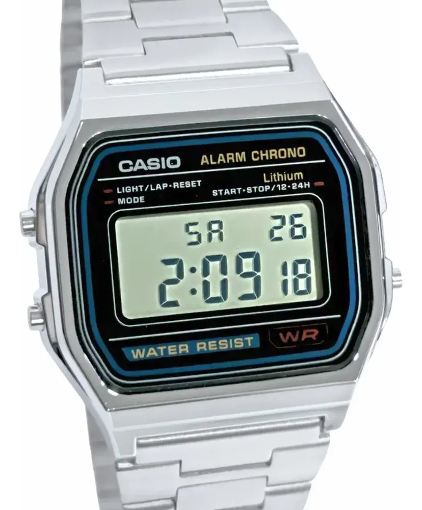 Relogio Casio Unissex Vintage Digital Prata A158wa1df