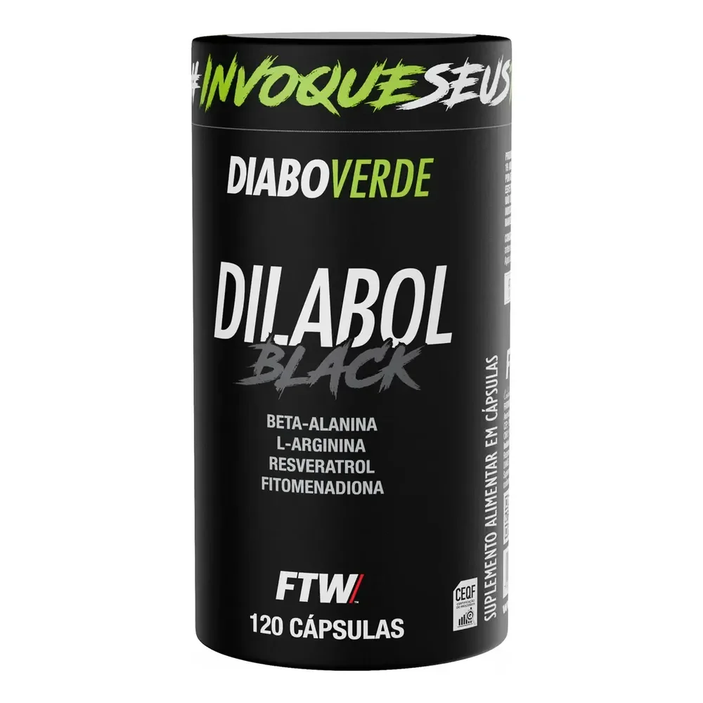 Dilabol Black Vasodilatador Pote 120 Cáps FTW - DIABO VERDE