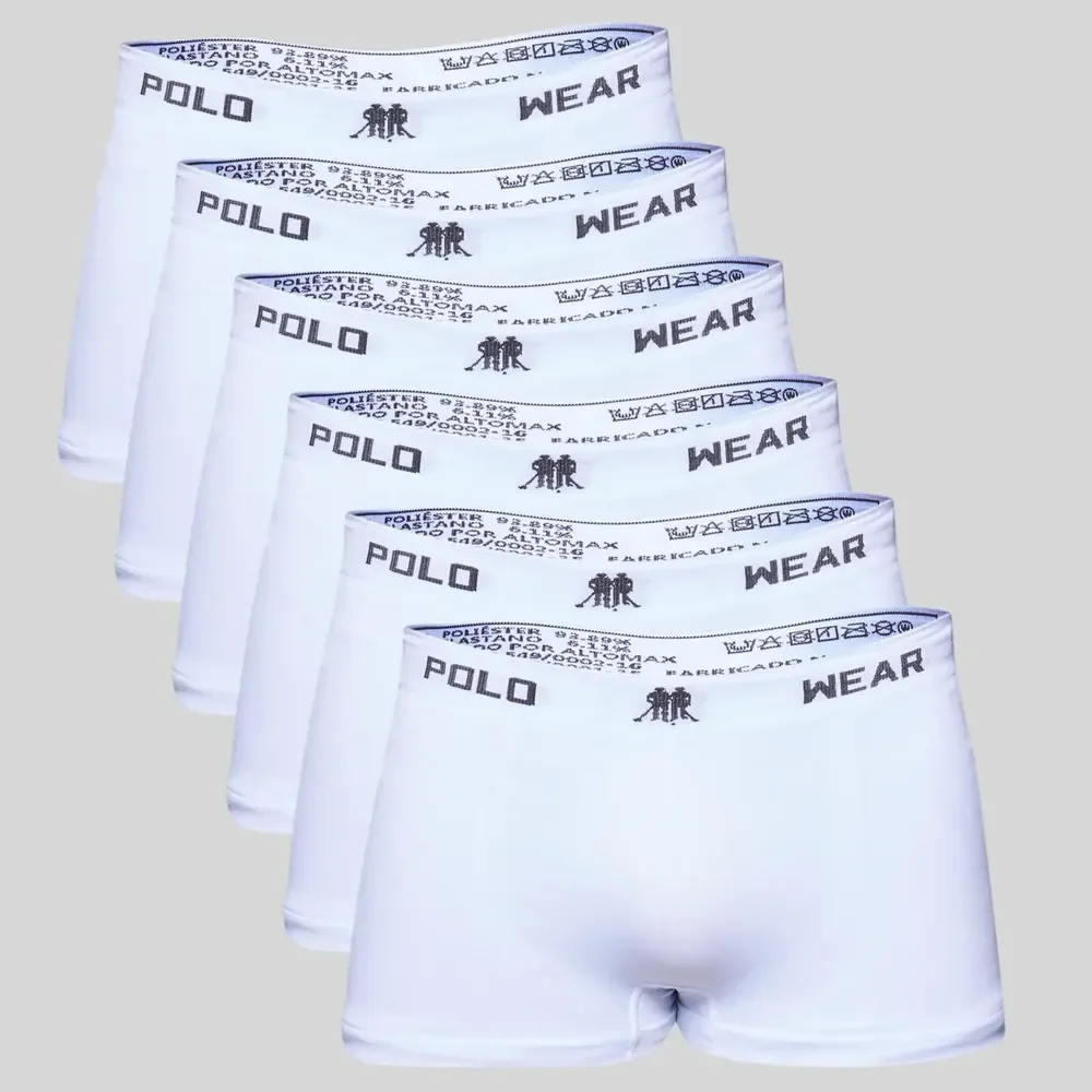 Kit 6 Cueca Polo Wear Boxer Microfibra