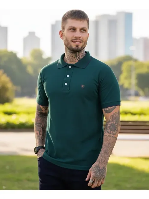 ⚫️ Camisa Polo Masculina Slim Algodão Premium Manga Curta