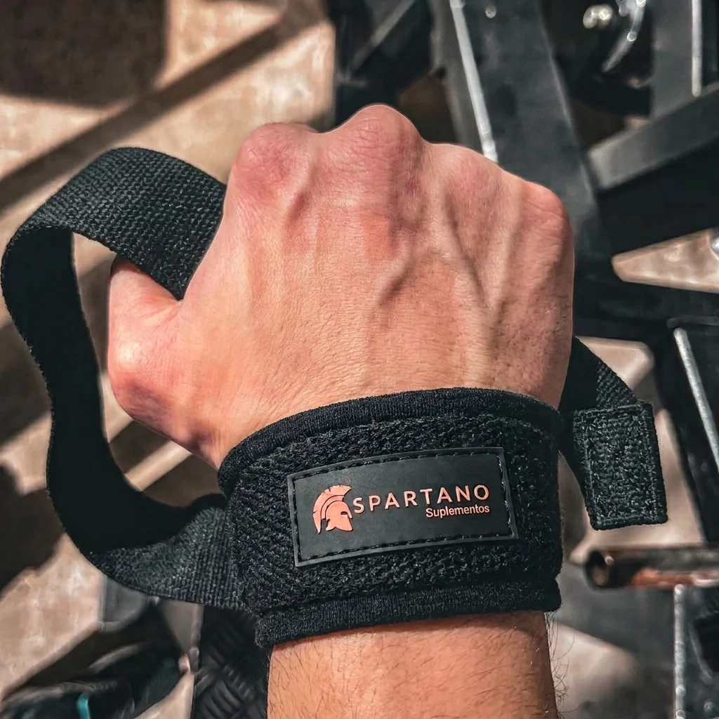 Par Strap Spartano 100% Algodão Acolchoado P/cross fit e musculação