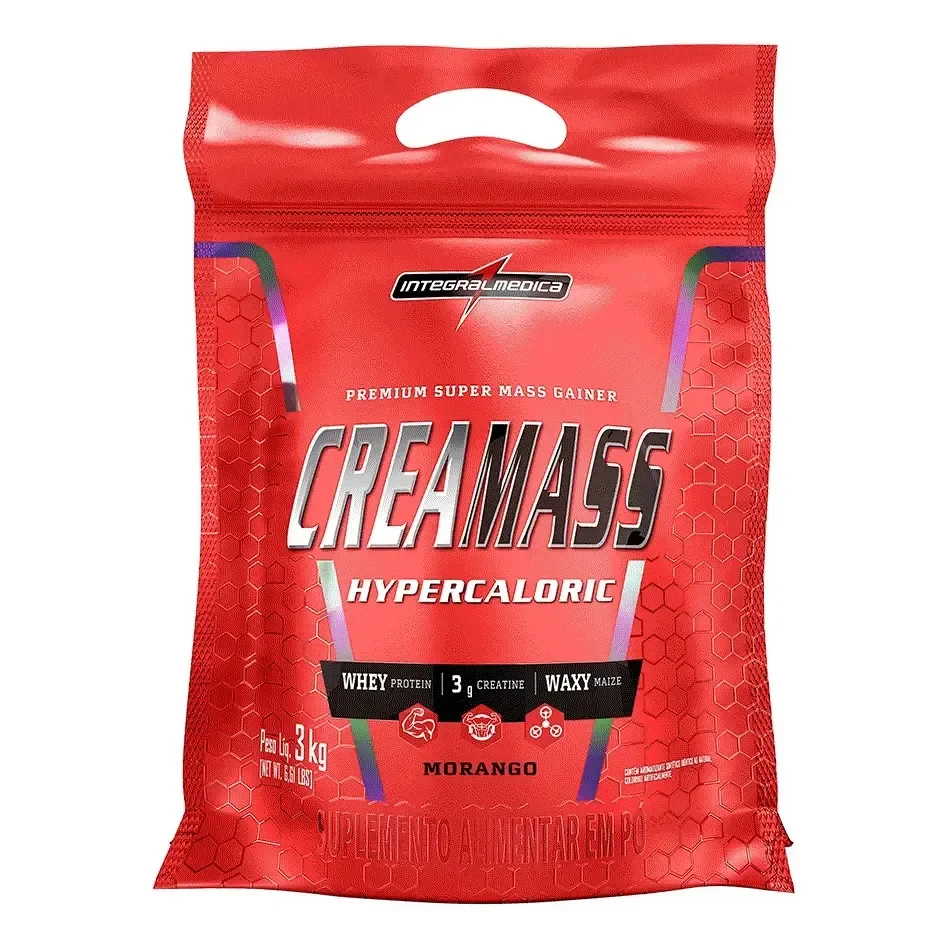 ✨Creamass Hipercalórico Pouch Morango 3kg Integralmédica✨️