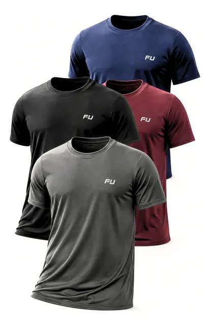 Camisa Time Fit Kit Com 4 Academia Treino Corrida Top