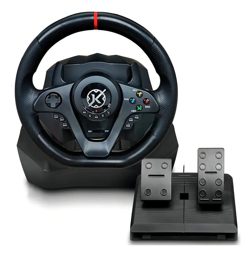 Volante Gamer Kalkan ProRacing G300 Com Pedais para PC e Xbox