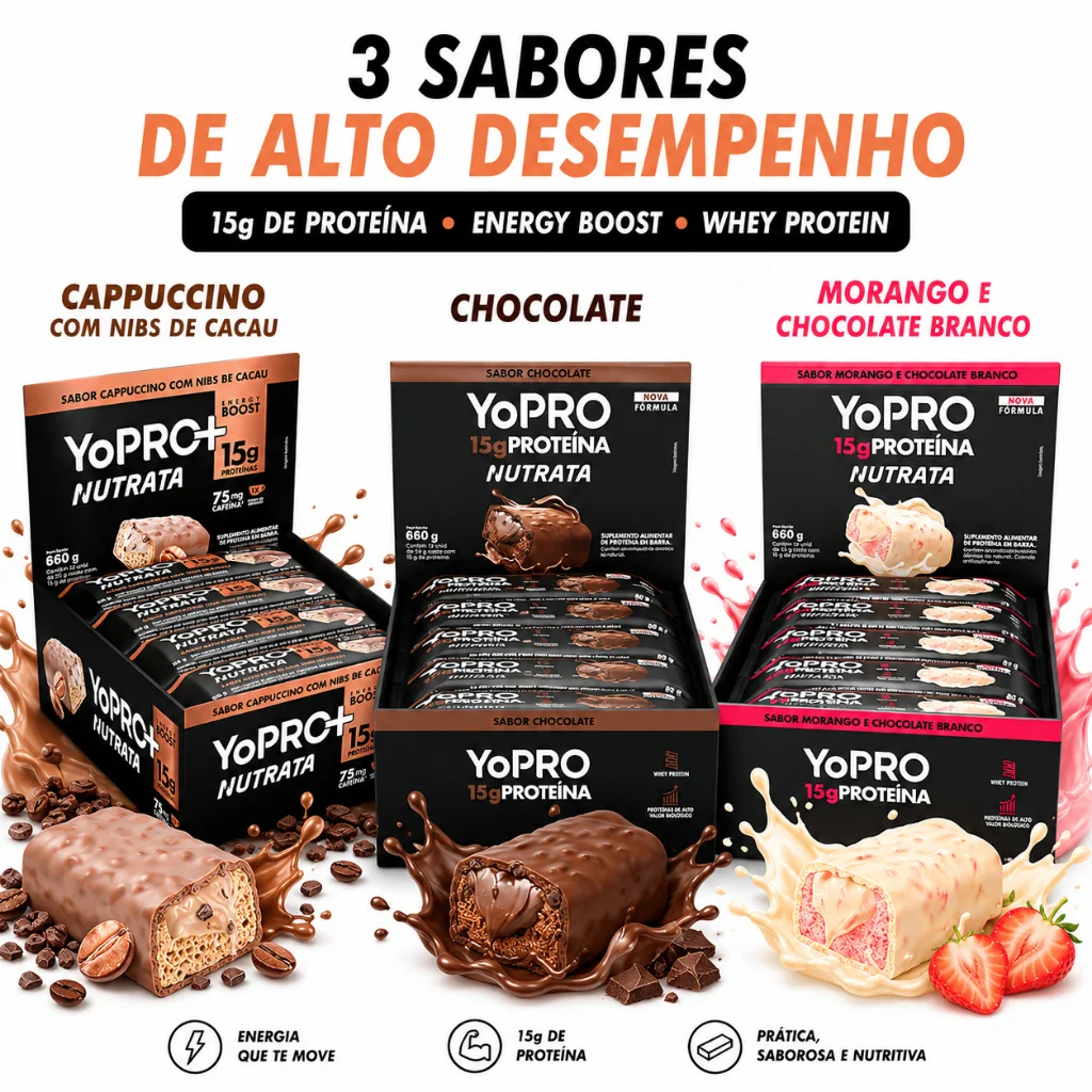 ✨Yopro Bar 55g Display Com 12 Unidades  Nutrata