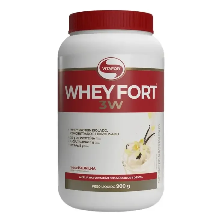 🛒 Suplemento Alimentar Whey Fort 3w Baunilha 900g Vitafor
