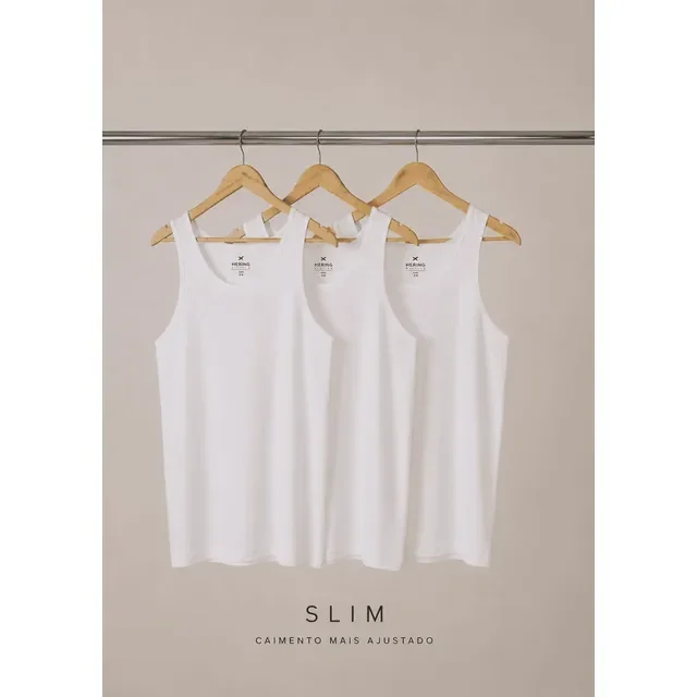 Kit com 3 Regatas Slim Hering