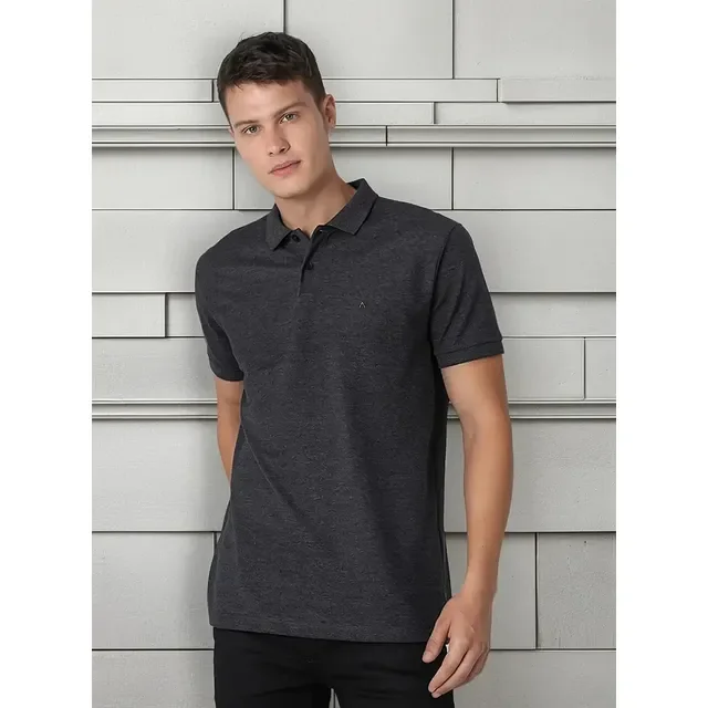 🛒Polo Aramis Masculina Basic Piquet Grafite Mescla