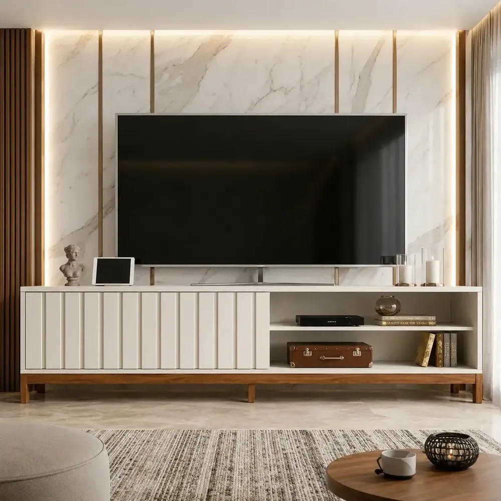 Rack Bancada Para Tv Até 75" Aurora Mobler ​