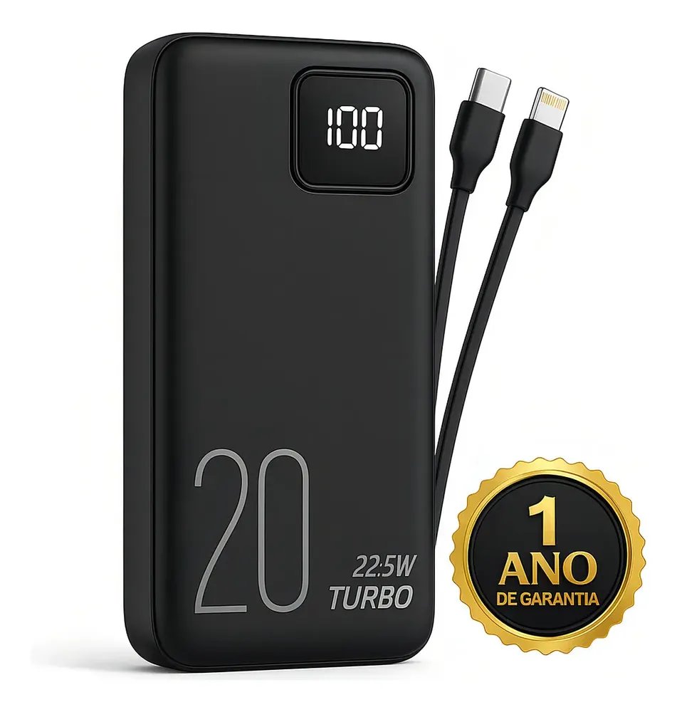 Carregador Portátil Power Bank Turbo 20000mah 22.5w