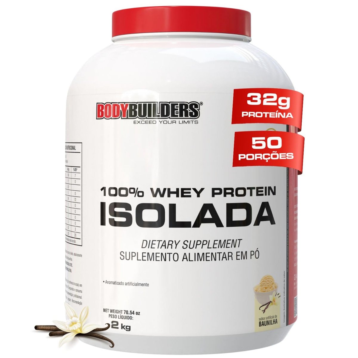 Whey Protein 100% Isolada Baunilha 2kg - Bodybuilders