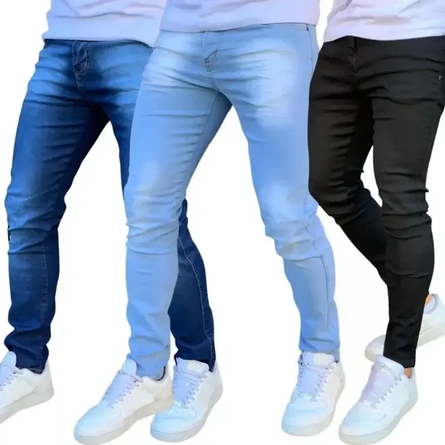 Kit com 3 Calças Jeans Skinny Tradicional