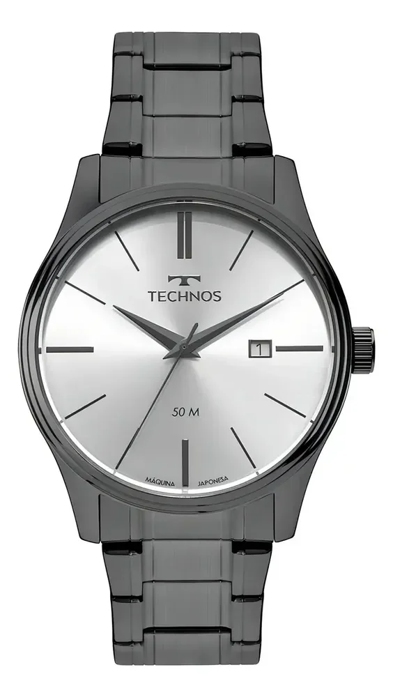 Relógio Masculino Technos Aço Inoxidável Grafite Quartzo 42mm