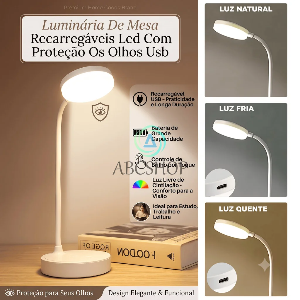 ✨Luminária De Mesa Recarregáveis